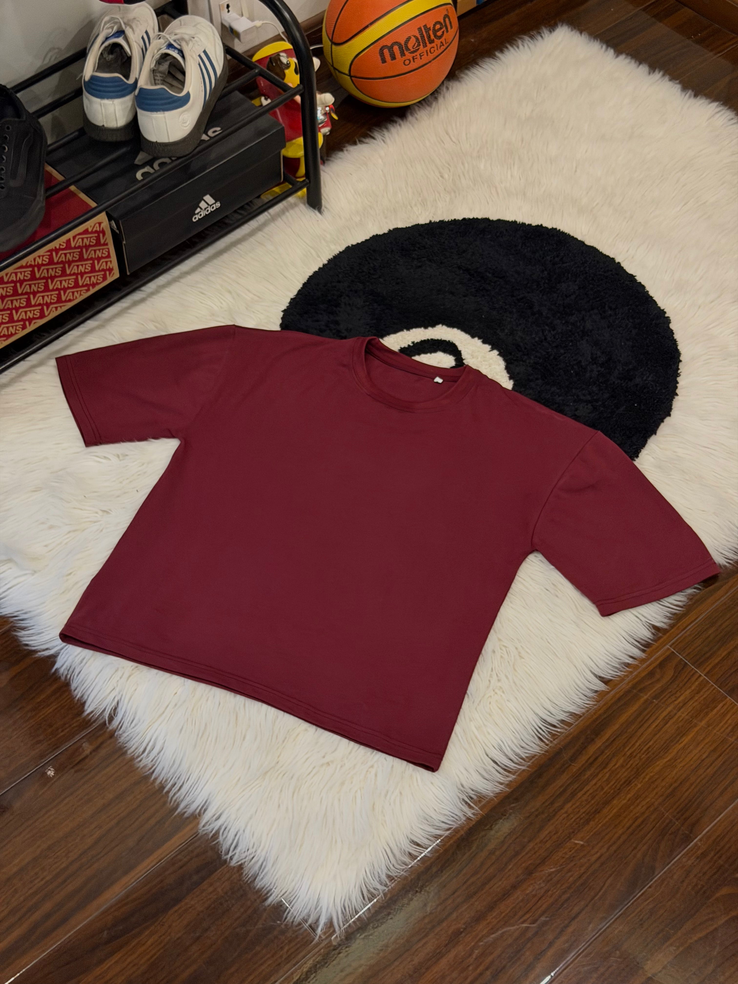 Burgundy Boxy Tee