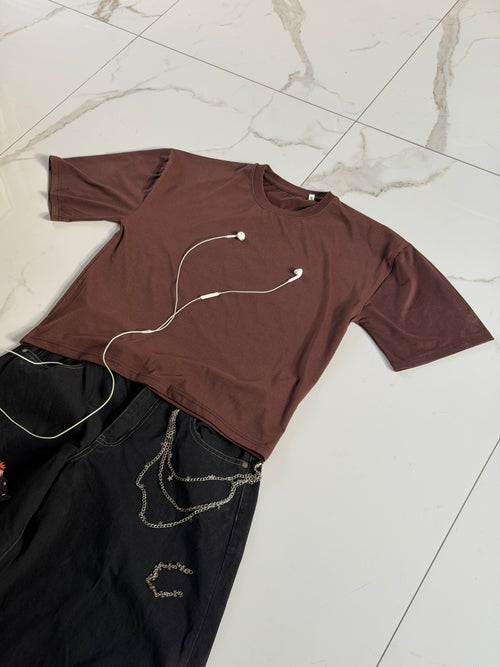 Mocha Boxy Tee