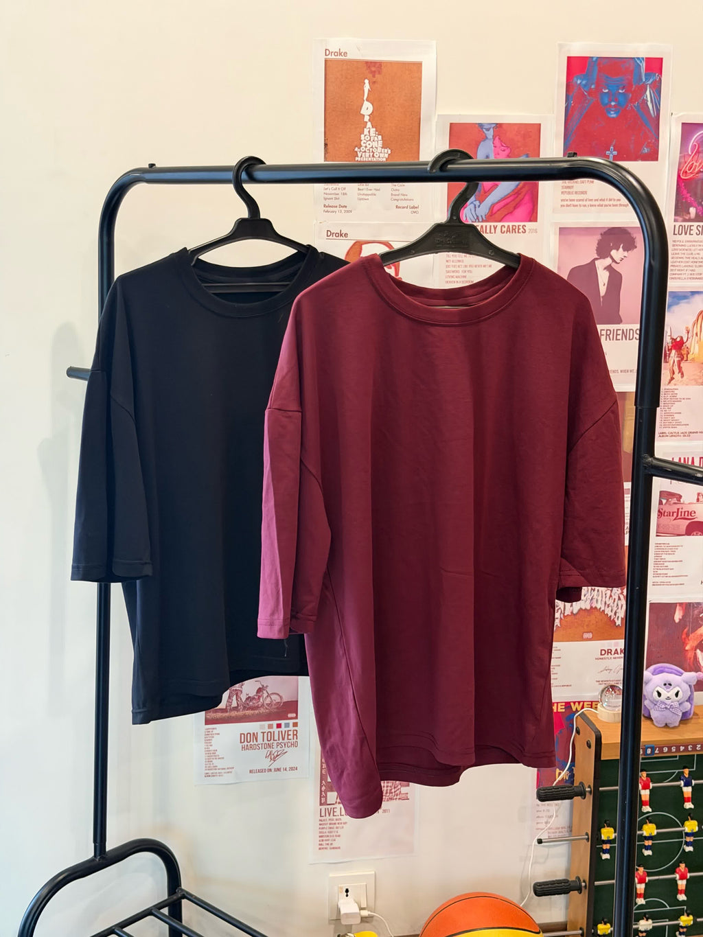 Boxy Fit Duo — Black & Burgundy